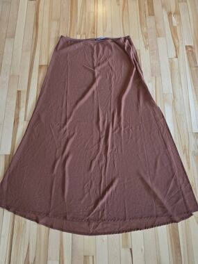 Rust Sheer Skirt Size XL With Slit  Anthropologie